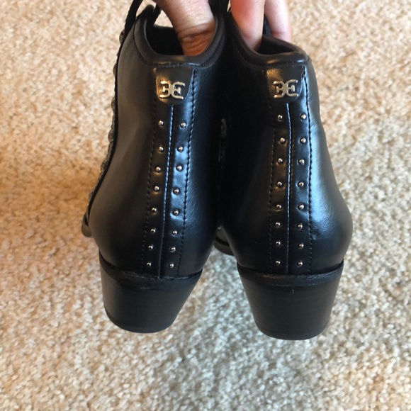 Sam Edelman Brian Western black silver stud Boot bootie shoe 6 and 6.5 cowboy - Picture 5 of 7